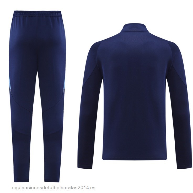 Nuevo Conjunto Completo Ropa Deportiva Con Cremallera Larga Italia 2024 Azul Marino Baratas